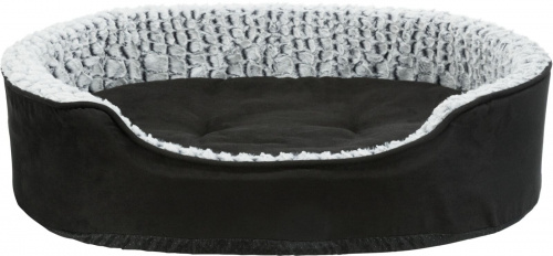 Vital Bett Lino, oval, 83 × 67 cm, schwarz/grau